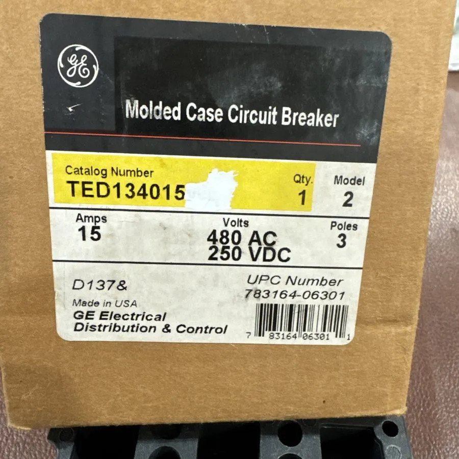 Автоматический выключатель GE TED134015WL 15A 3-Pole 480V AC E-Frame Circuit Bre