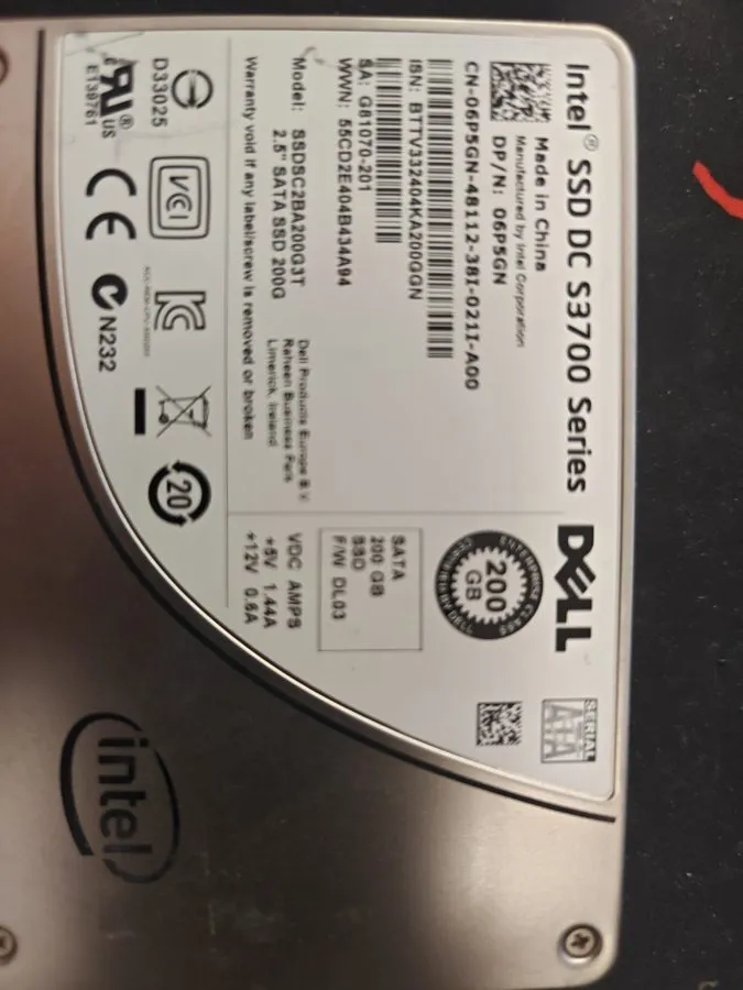 SSD-накопитель 3481G DELL/ Intel DC S3610 200GB MLC 6G 2.5INCH SATA SSD SSDSC2BX
