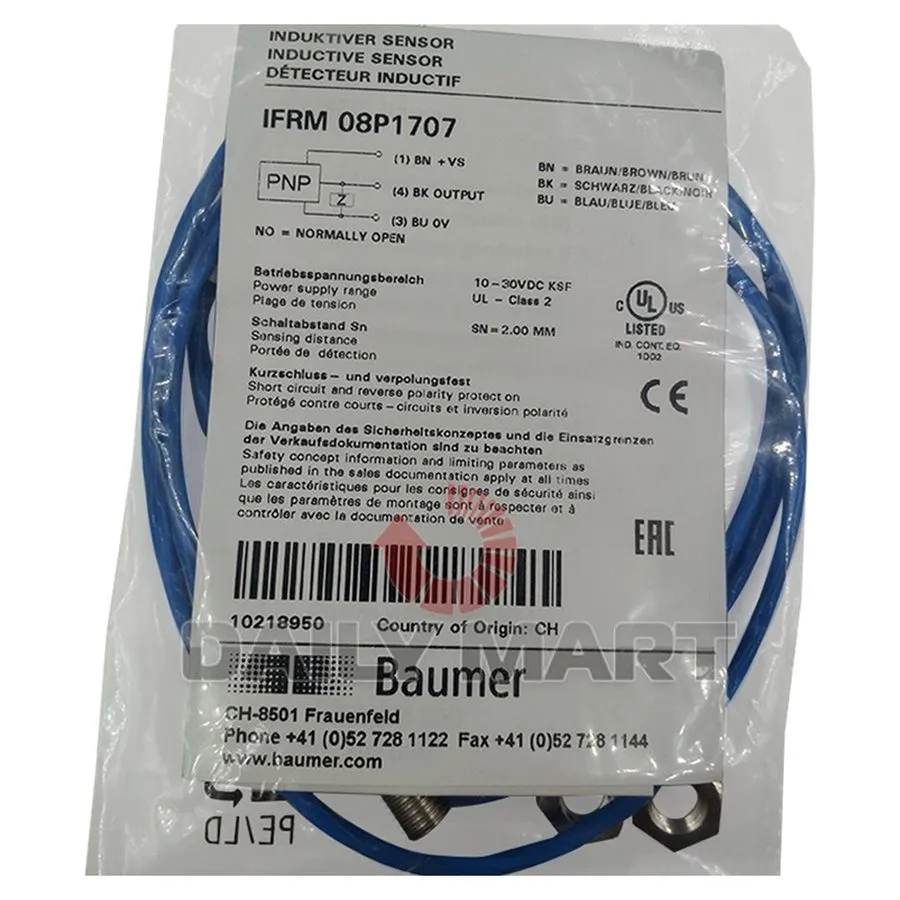 Датчик приближения BAUMER IFRM 08P1707 Inductive Proximity Switch Sensor