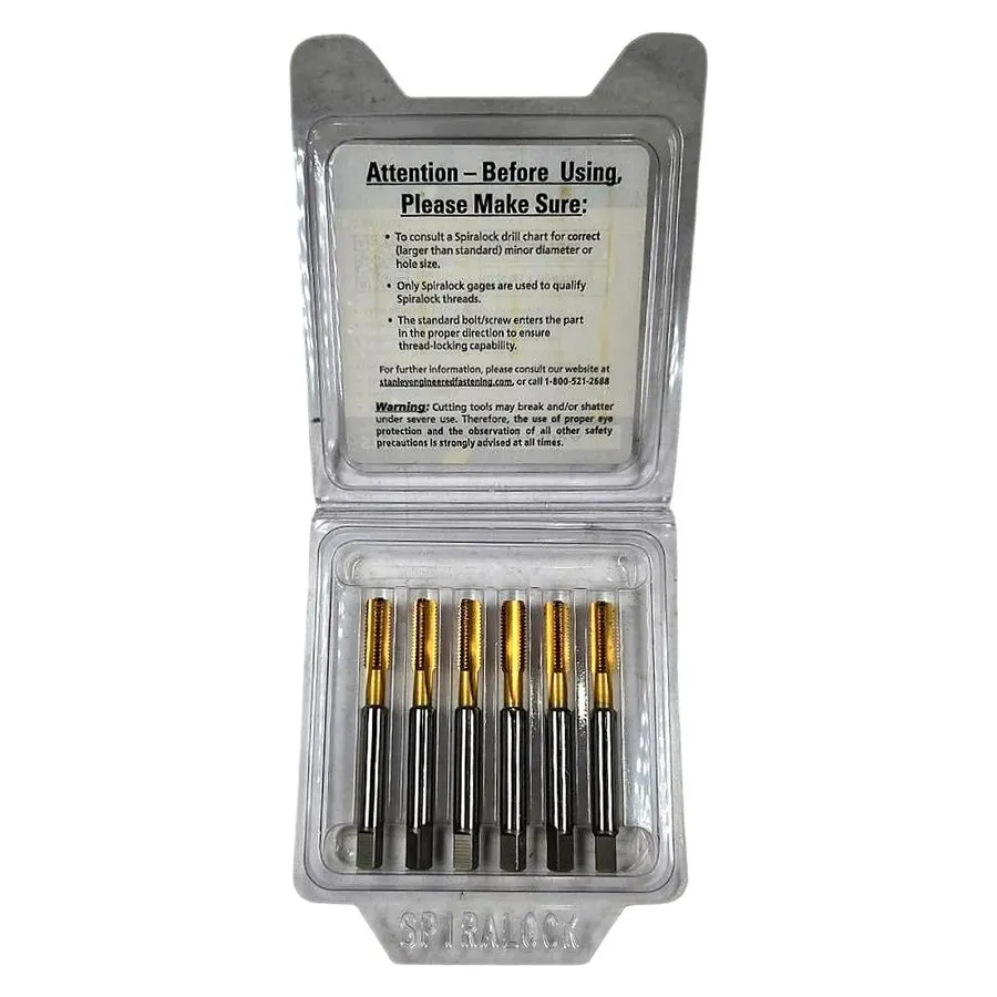 Режущий инструмент Stanley Spiralock 17302A 1/4-28 TiN HSS Straight Flute Tap Se — фото лота 2