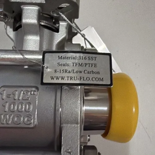 Клапан QSM TRU-FLO 1 1/2" Stainless Steel Ball Valve 316 Triclamp 33NF-SN-1 1/2”