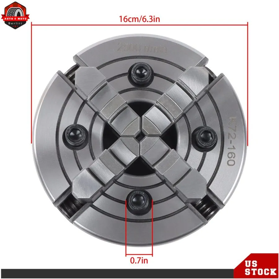 Режущий инструмент K72-160 4 Jaw Lathe Chuck 6.3 Inch Independent Reversible Jaw