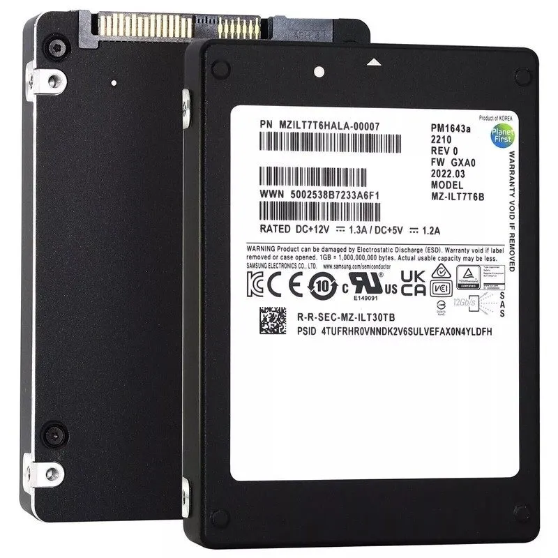 SSD-накопитель Samsung PM1643a 7.68TB SAS 12Gb/s 2.5" Enterprise SSD—MZILT7T6HAL