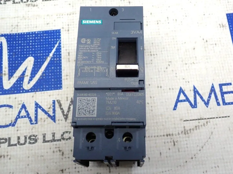 Автоматический выключатель Siemens 3VA4180-4ED24-0AA0 2 Pole 80 Amp 600Y/347 Vol
