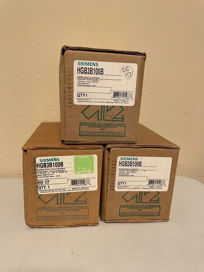 Автоматический выключатель Siemens HGB3B100B / HGB3B100 3p 480v 100a Circuit Bre
