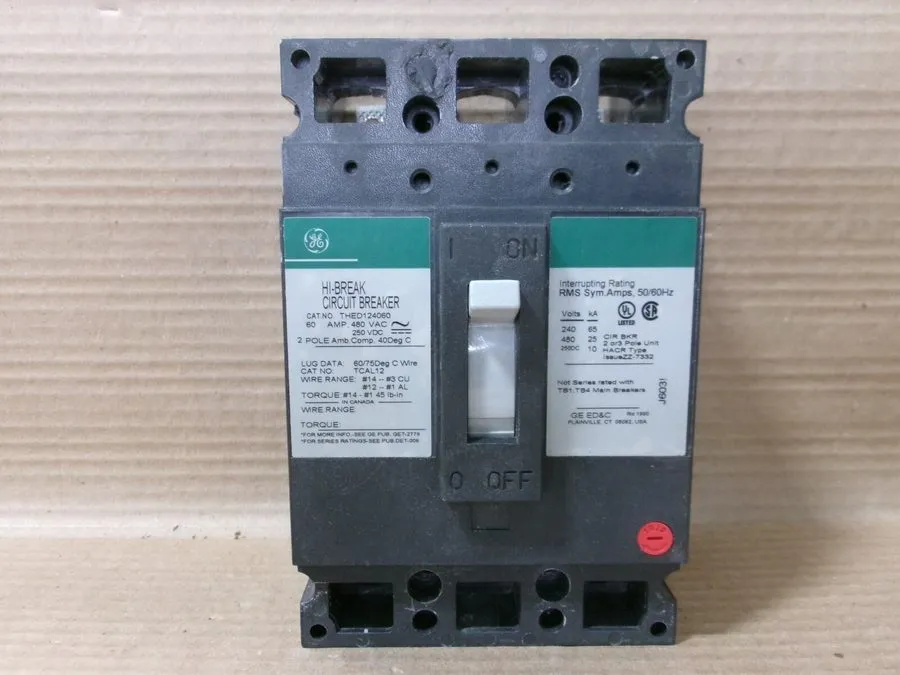 Автоматический выключатель GE THED124060 Circuit Breaker 60 Amp 480V 2 Pole