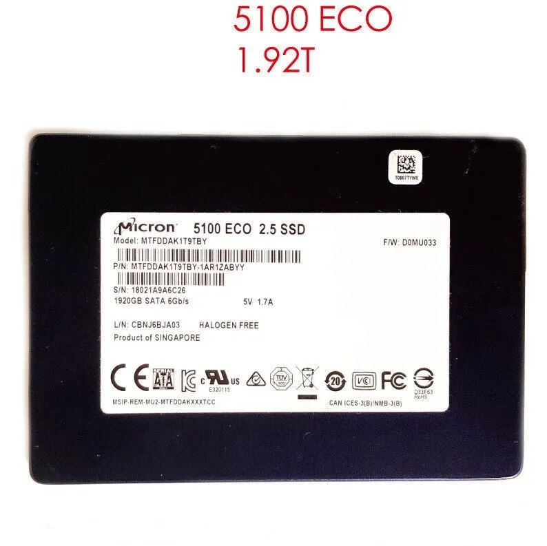 SSD-накопитель Micron 1.92TB 5100 Eco 2.5" SSD MTFDDAK1T9TBY eTLC SATA III 6Gbps