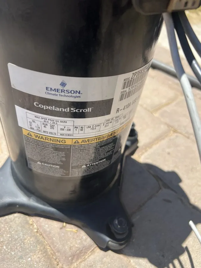 Компрессор COPELAND SCROLL COMPRESSOR model ZP36K5E PFV 830 year 2022 220v 1 Ph 
