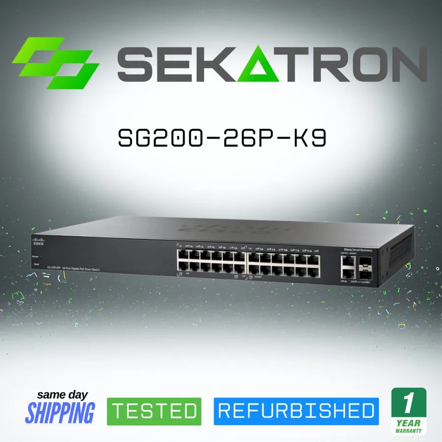 Коммутатор Cisco SG200-26P 26-Port Gigabit PoE Smart Switch 100W Budget