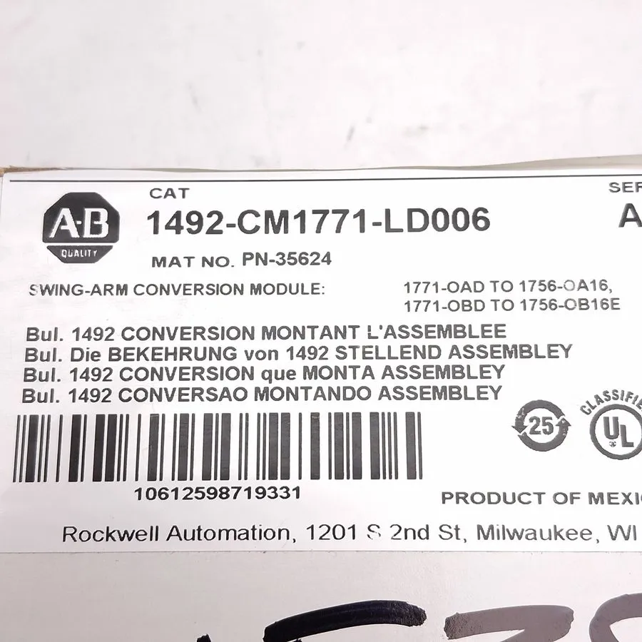 Клеммник Allen Bradley 1492-CM1771-LD006 Ser A Swing Arm Conversion Module 1771 