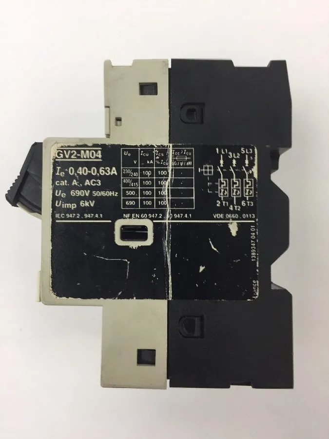 Автоматический выключатель TELEMECANIQUE GV2-M04 MOTOR CIRCUIT BREAKER, 0.4-0.63