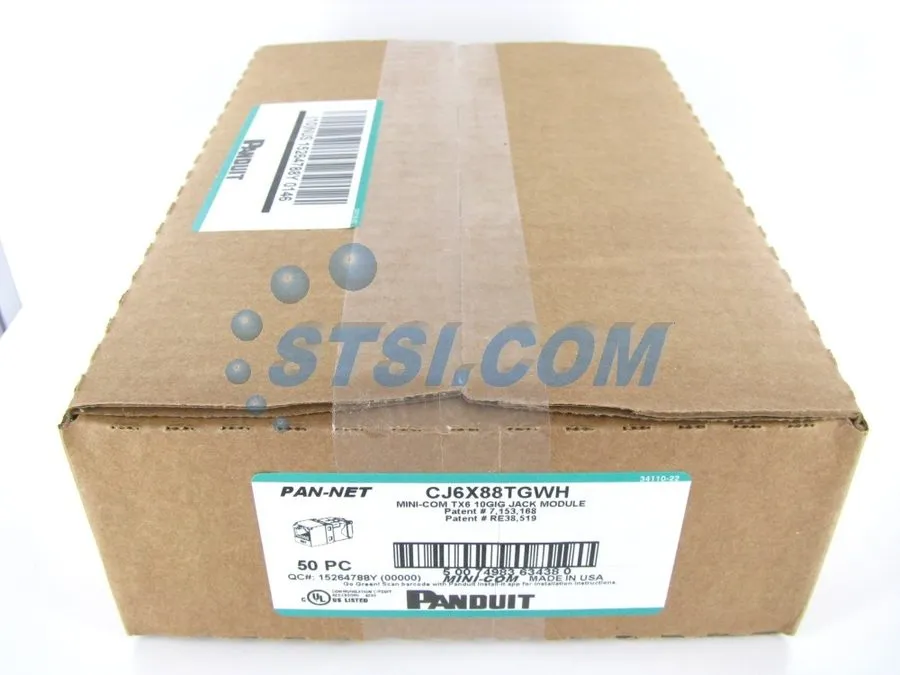 Модуль Keystone Panduit CJ6X88TGWH Cat6a 10 Gig Mini-Com Jack, White ~STSI