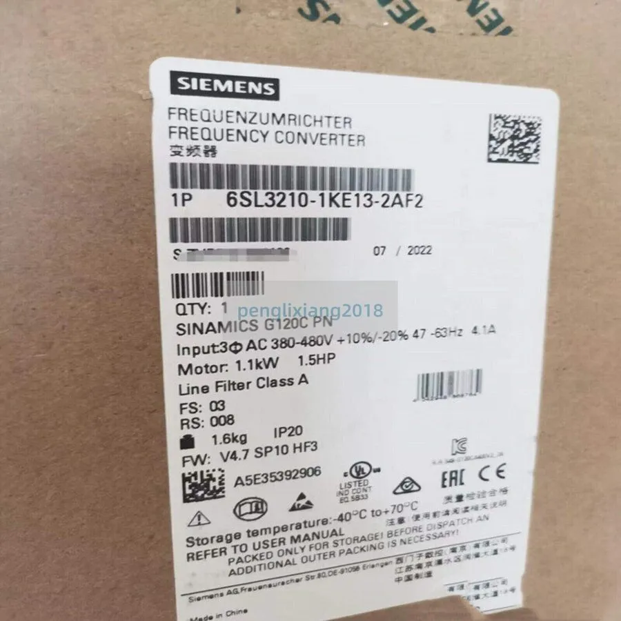 Привод Siemens 6SL3210-1KE13-2AF2 G120C RATED POWER 1,1KW