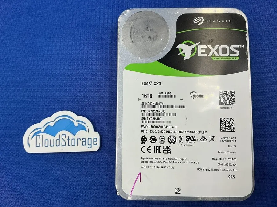 Жёсткий диск ST16000NM007H Seagate Exos X24 16TB SAS 12Gb/s 7200RPM 512MB 3.5" H — фото лота 1