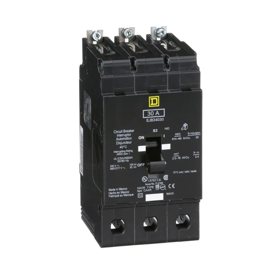 Автоматический выключатель SQD EJB34030 Circuit Breaker 30A 3P 480V 3PH Bolt On 