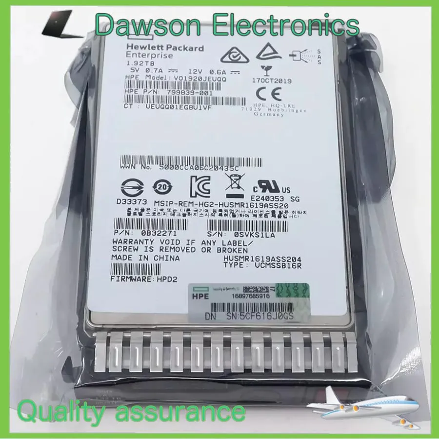 Сервер HPE P19905-B21 P20834-001 1.92TB SAS 12G 2.5 IN RI SFF GEN9 GEN10 Server 