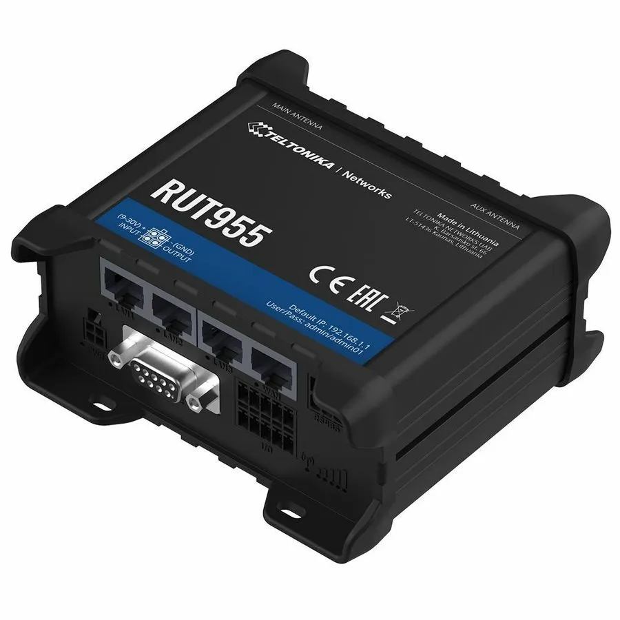 Маршрутизатор Teltonika RUT955 Rugged 4G/LTE Dual SIM Cellular Router with Wi-Fi