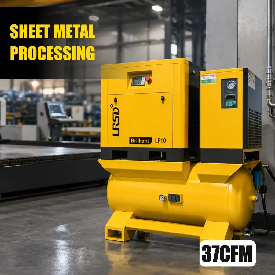 Компрессор 10HP 230V 37CFM Integrated Rotary Screw Air Compressor+ Air Dryer+80g — фото лота 1