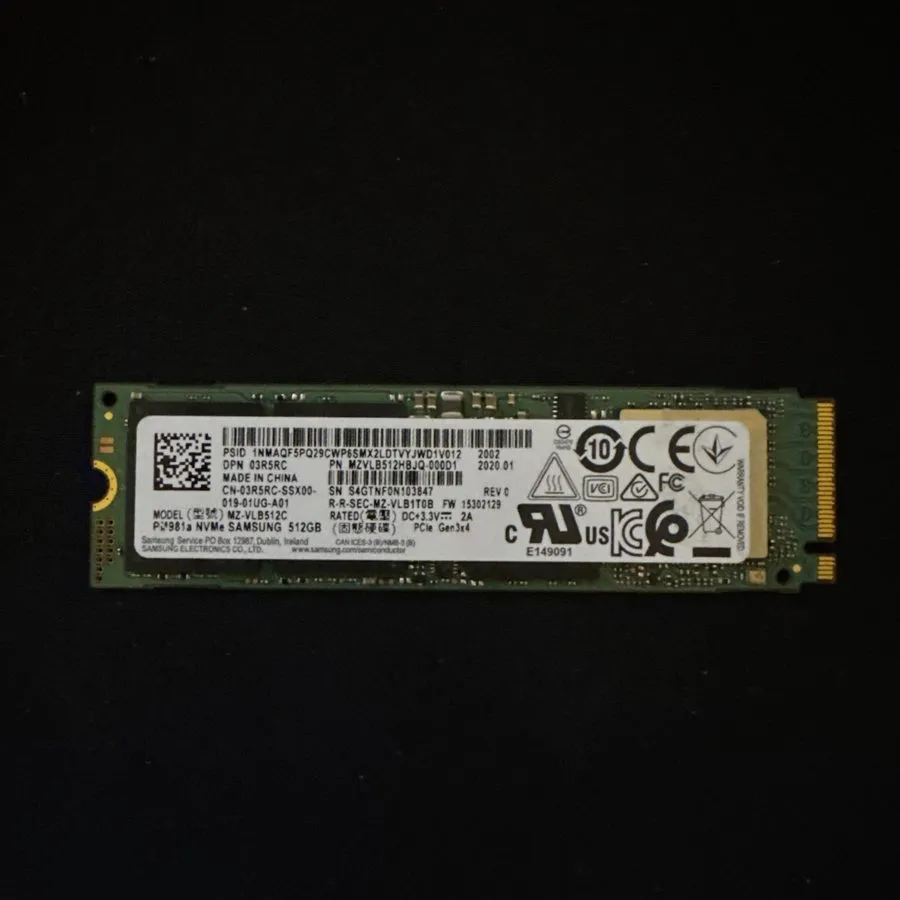 SSD-накопитель Samsung PM981a 512GB M.2 NVMe PCIe 3.0 Internal SSD / MZ-VLB512C — фото лота 1