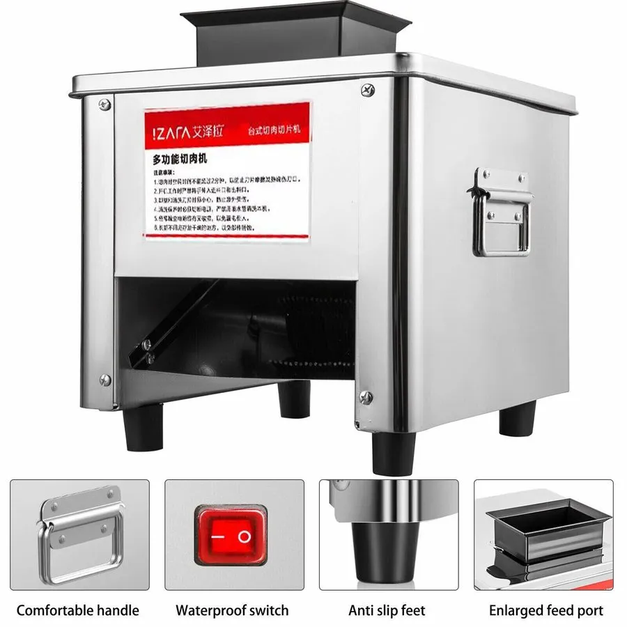 Слайсер 150kg/H Meat Cutter Commercial Electric Meat Slicer Shredded Cutting Mac — фото лота 2