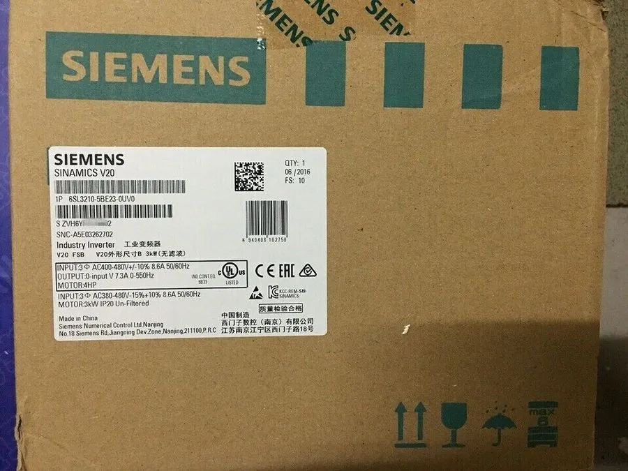 Частотный преобразователь 6SL3210-5BE23-0UV0 SIEMENS SINAMICS Rated Power V20