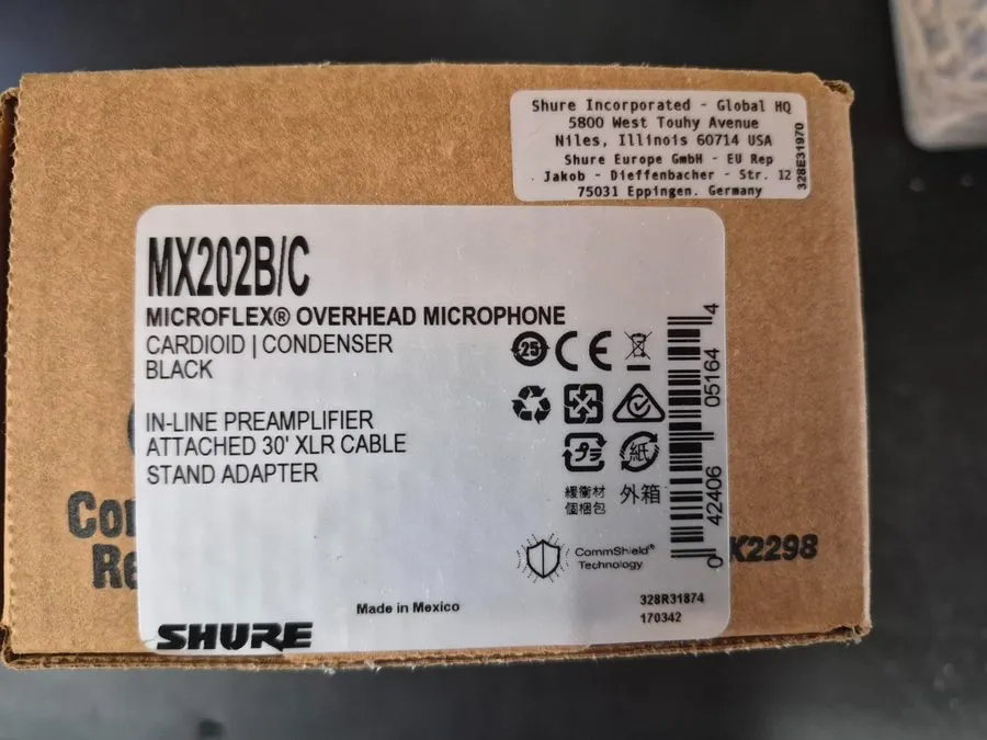 Микрофон Shure MX202B/C Microflex Overhead Cardioid Microphone CG011BR