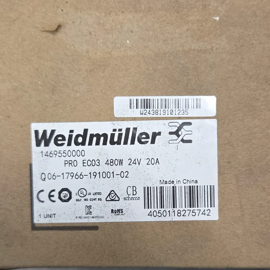 Блок питания Weidmuller PRO ECO3 480W 24V 20A DIN-Rail Power Supply 1469550000
