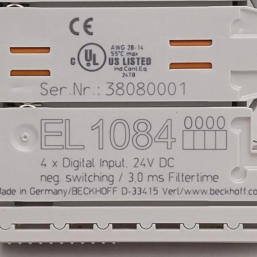 Модуль ввода-вывода Beckhoff EL1084 EtherCAT 4-Ch Digital Input Terminal 24V DC — фото лота 1