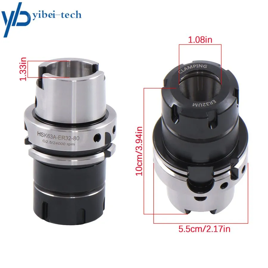 Режущий инструмент High Speed HSK63A-ER32-80 Collet Chuck Set 3.25" G2.5 24000 R