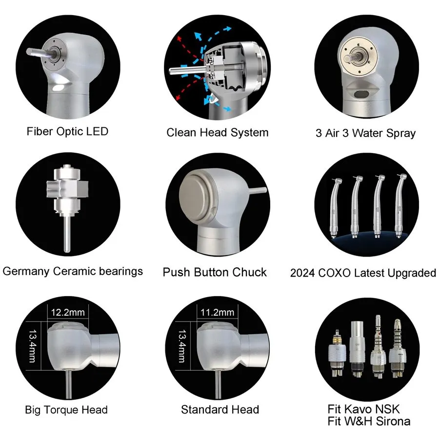 Стоматологический наконечник COXO Dental Handpiece Fiber Optic High Speed Turbin