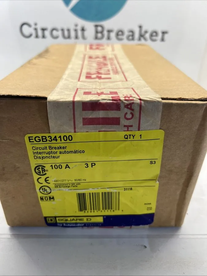 Автоматический выключатель EGB34100 Square D 100 Amp 480V 3 Pole Bolt On Circuit