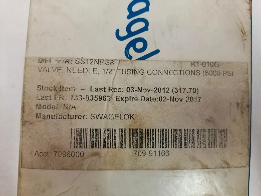 Клапан Swagelok SS-12NRS8 Severe Service Union Bonnet Needle Valve