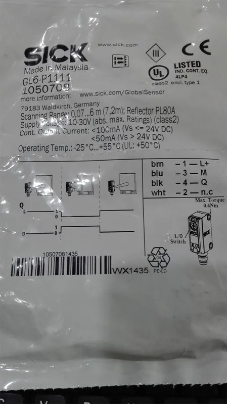 Фотоэлектрический датчик SICK GL6-P1111 Photoelectric Sensor