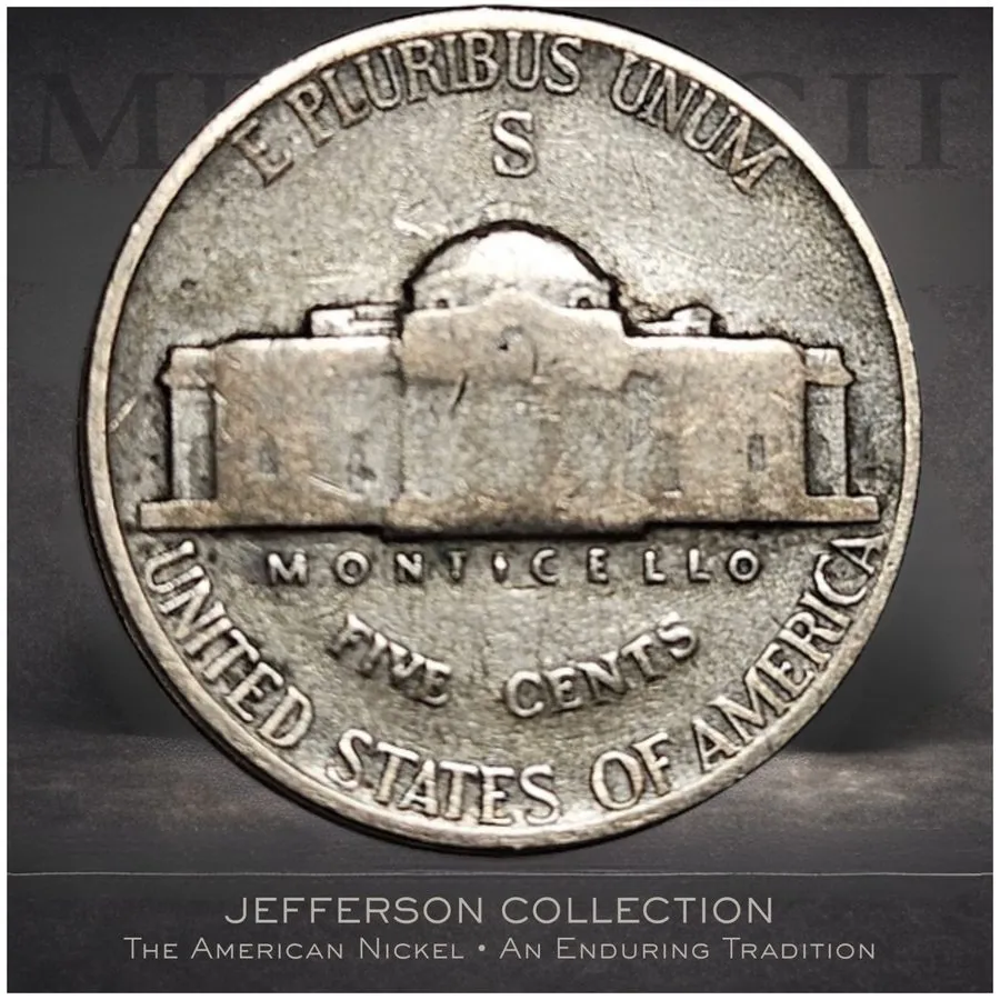 Лабораторный прибор U.S. World War II 1943-S Jefferson Nickel Large Wartime Mark — фото лота 1