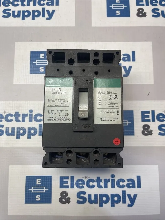 Автоматический выключатель GENERAL ELECTRIC TED134020WL 3 POLE 20 AMP 480v CIRCU