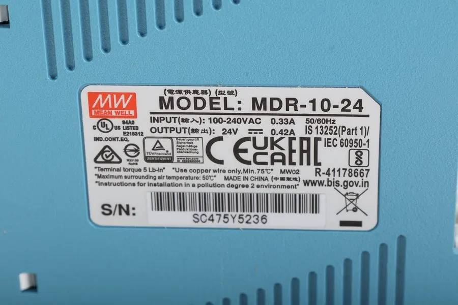 Блок питания Mean Well MDR-10-24 DIN Rail Power Supply, 24V 0.42A, 10W, 100–240V — фото лота 1