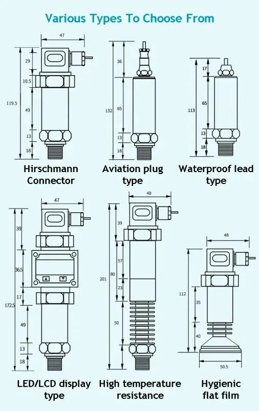 Датчик давления Pressure Transmitter Sensor 4-20mA 0-10V RS485 G1/4 NPT1/4 0-600