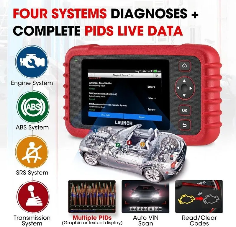 Диагностический сканер 2026 Launch CRP129X OBD2 Car Scanner Engine ABS SRS SAS D — фото лота 2