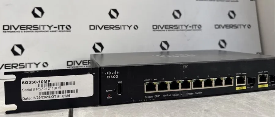 Коммутатор Cisco SG350-10MP-K9-NA 10-Port Gigabit Max PoE+
