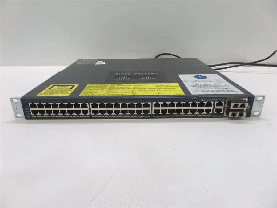 Коммутатор Cisco Catalyst 4948-10GE 48-Port Gigabit Switch w/ 2-10GB-SR Red LED — фото лота 1