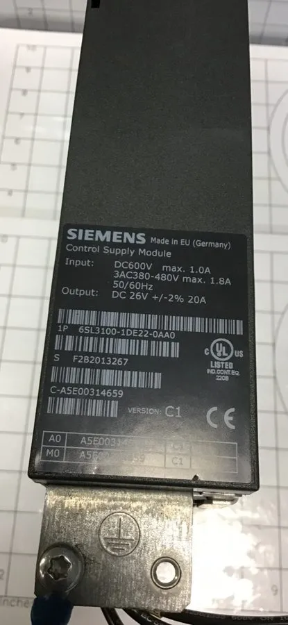 Частотный преобразователь SIEMENS 6SL3100-1DE22-0AA0 SINAMICS CONTROL SUPPLY MOD — фото лота 1