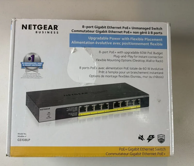 Коммутатор Netgear GS108LP-100NAS 8-Port Gigabit Ethernet PoE+ Unmanaged Switch 