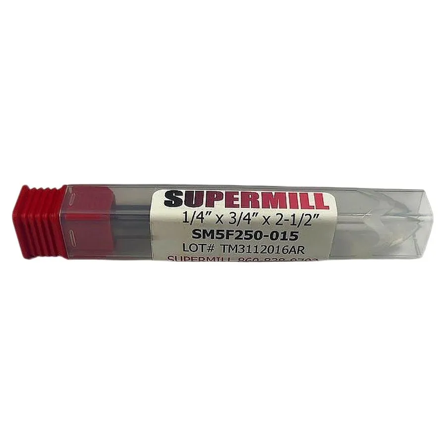 Режущий инструмент Supermill SM5F250-015 1/4 x 3/4 x 2-1/2 in 5-Flute Carbide En — фото лота 2
