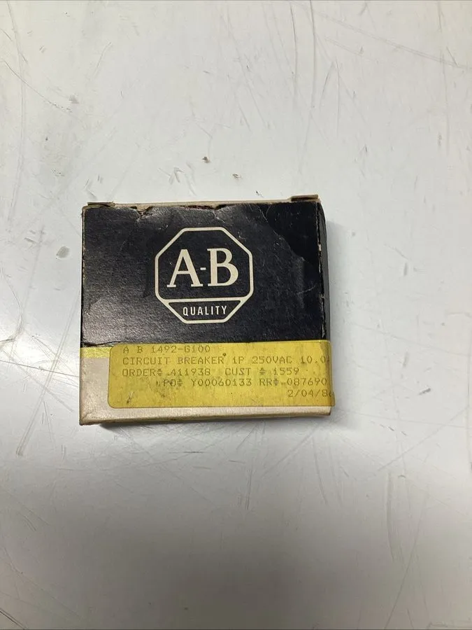 Автоматический выключатель Allen-Bradley 1492-G100 CIRCUIT BREAKER 10AMP 1POLE 2 — фото лота 1