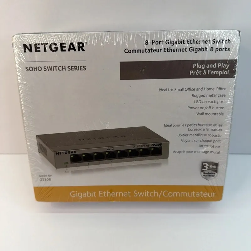 Коммутатор NETGEAR 8-port 10/100/1000mbps Gigabit Ethernet Switch GS308-100PAS