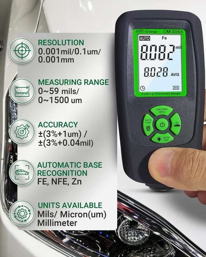 Толщиномер Paint Thickness Gauge CM-206X Automotive Coating Thickness Meter 0–59