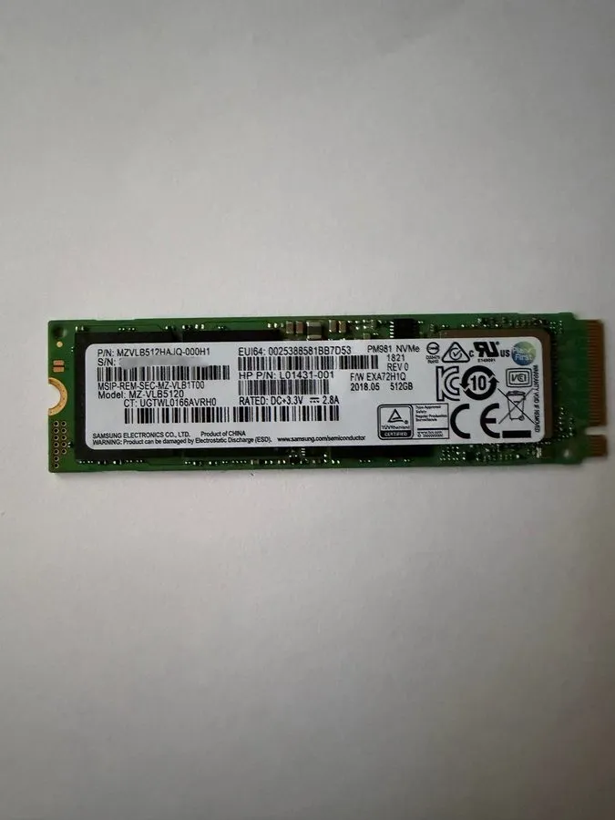 SSD-накопитель SAMSUNG PM981 512GB M.2 NVMe PCIe SSD MZ-VLB5120 Lenovo SSS0L2510
