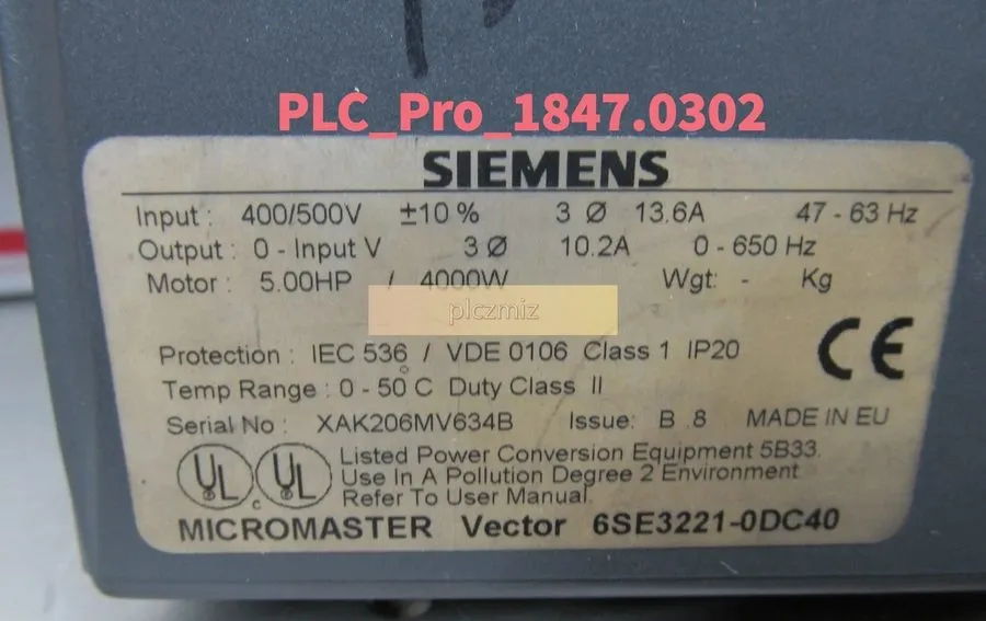 Частотный преобразователь SIEMENS 6SE3221-0DC40 Micromaster Vector