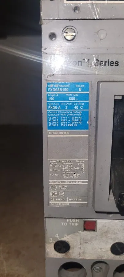 Автоматический выключатель Sentron Series Siemens FXD63B150 150 Amp 600Vac 3 Pol