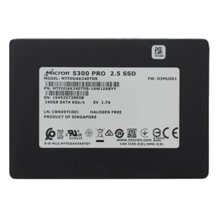 SSD-накопитель Micron MTFDDAK240TDS-1AW1ZABYY 240GB SSD SATA 6Gb/s 5300 PRO 2.5 